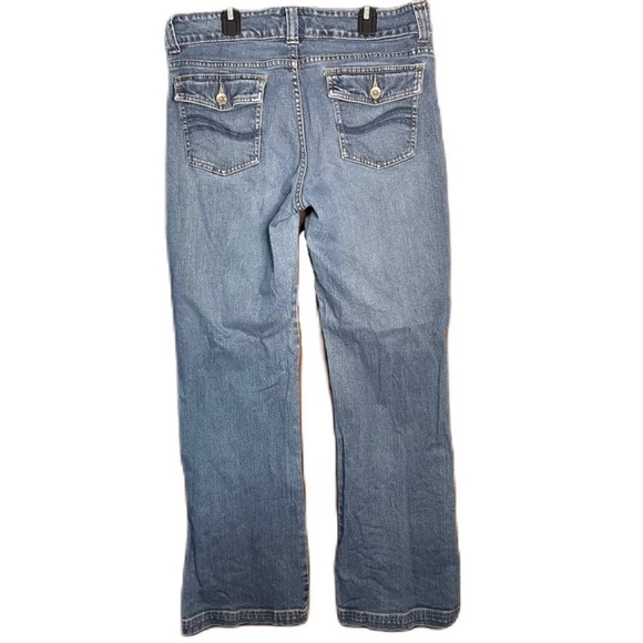 Lee Women’s Blue Stretch Denim Mid Rise Natural Bootcut Jeans Pants Size 12 - Picture 2 of 9